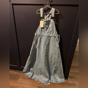 Stylish Denim overall maxi dress